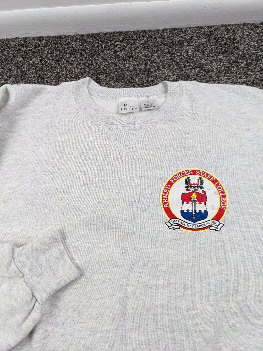 Vintage 90s Armed Joint Forces Staff College Sweatshirt MJ Soffe Mens Large USA